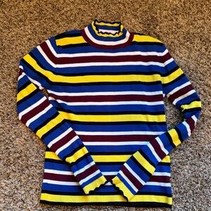 Zara Striped Multicolor Turtleneck Sweater
